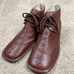 Leather Chukka Boots Mens 11 Brown Leather Medieval Tribal Cosplay Spade Brazil